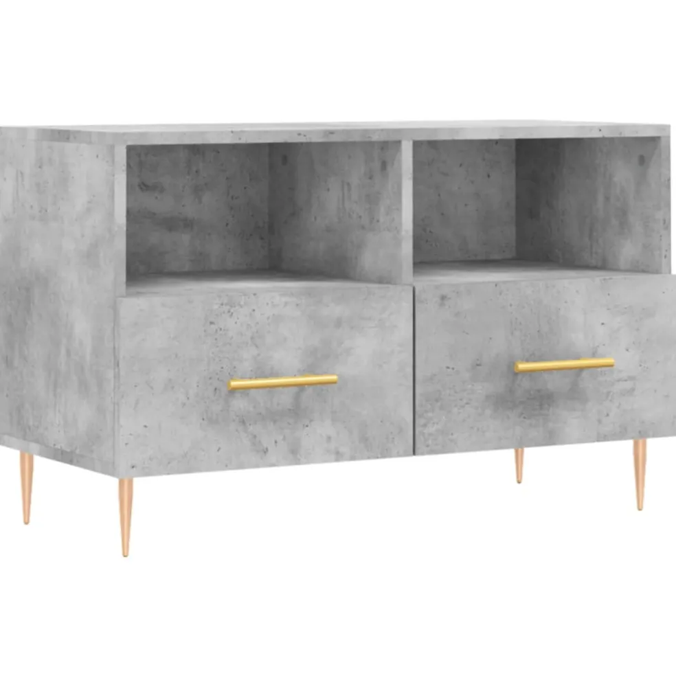 vidaXL Tv-meubel 80x36x50 cm bewerkt hout betongrijs
