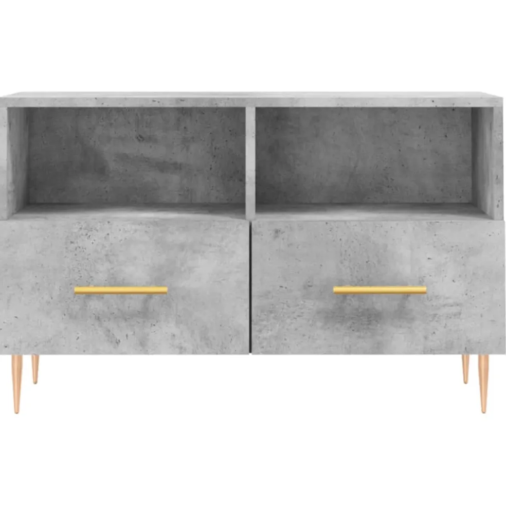vidaXL Tv-meubel 80x36x50 cm bewerkt hout betongrijs