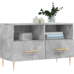 vidaXL Tv-meubel 80x36x50 cm bewerkt hout betongrijs