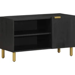 vidaXL Tv-meubel 80x33x46 cm bewerkt hout zwart
