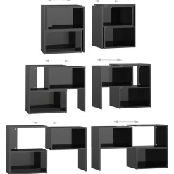vidaXL Tv-meubel 104x30x52 cm bewerkt hout hoogglans zwart