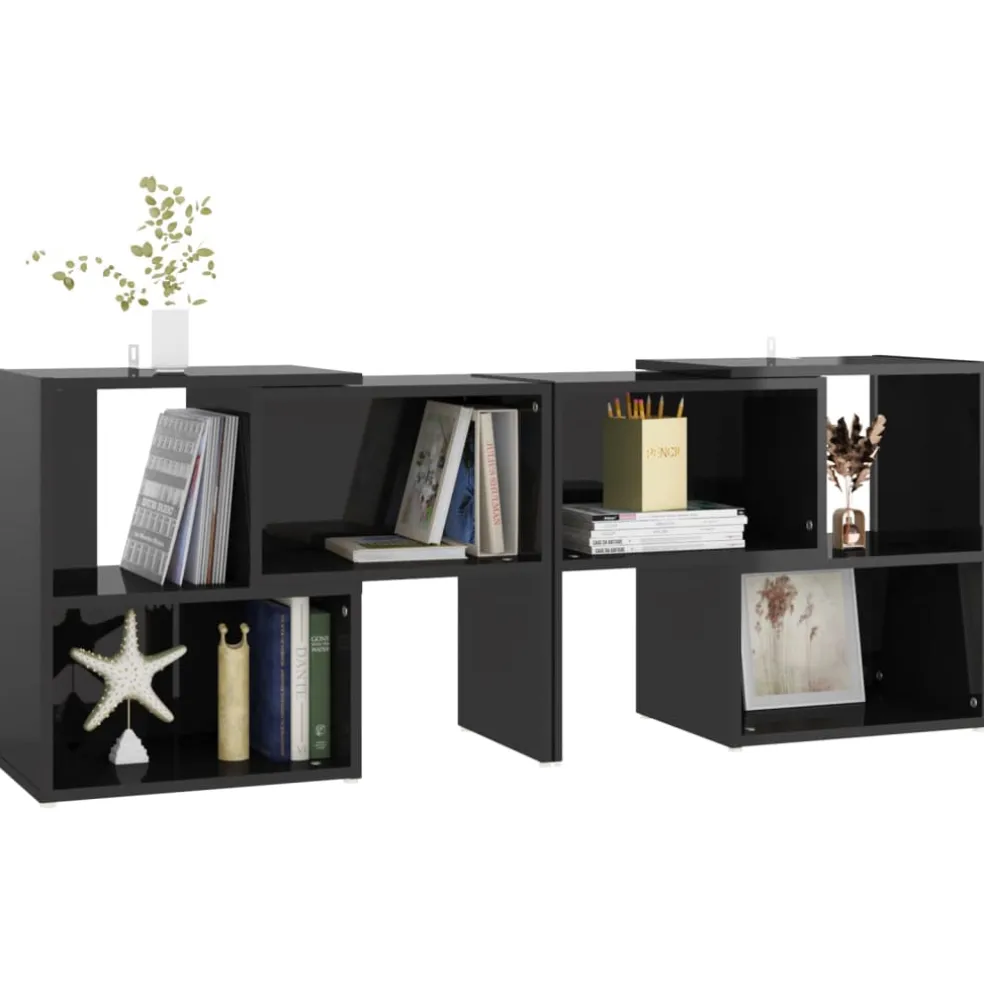 vidaXL Tv-meubel 104x30x52 cm bewerkt hout hoogglans zwart