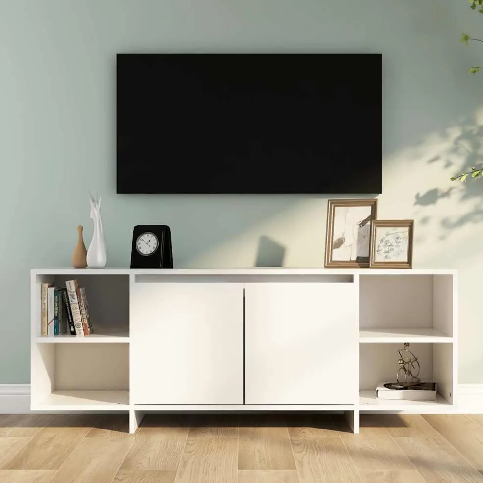vidaXL Tv-meubel 130x35x50 cm bewerkt hout wit