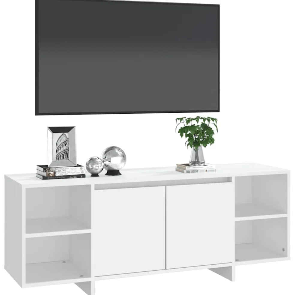 vidaXL Tv-meubel 130x35x50 cm bewerkt hout wit