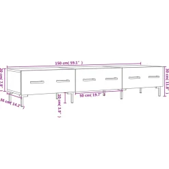vidaXL Tv-meubel 150x36x30 cm bewerkt hout hoogglans wit