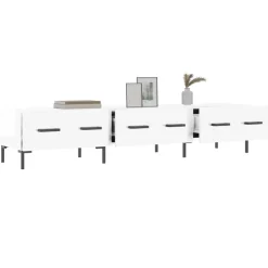 vidaXL Tv-meubel 150x36x30 cm bewerkt hout hoogglans wit