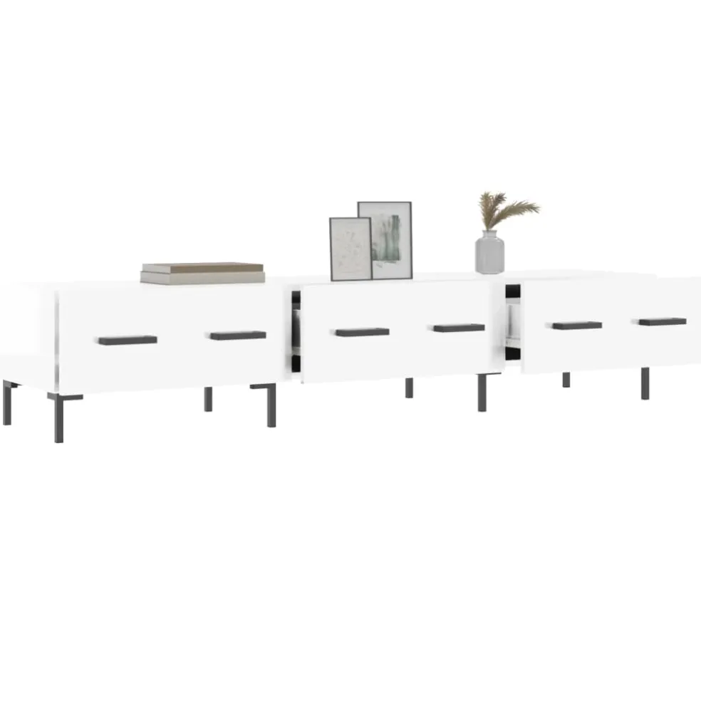 vidaXL Tv-meubel 150x36x30 cm bewerkt hout hoogglans wit