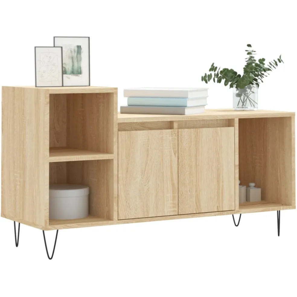 vidaXL Tv-meubel 100x35x55 cm bewerkt hout sonoma eikenkleurig