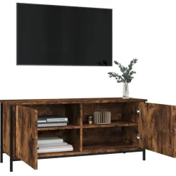 vidaXL Tv-meubel 102x35x45 cm bewerkt hout gerookt eikenkleurig