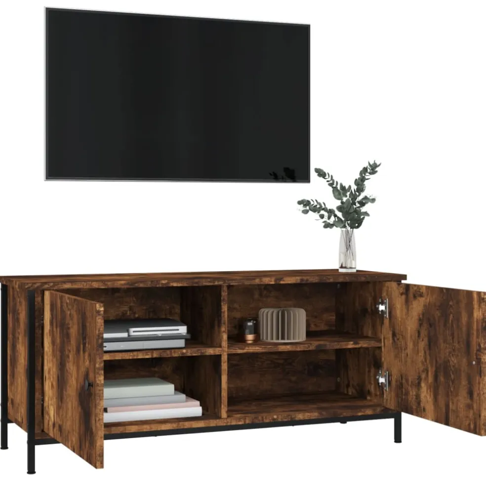 vidaXL Tv-meubel 102x35x45 cm bewerkt hout gerookt eikenkleurig