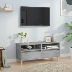 vidaXL Tv-meubel 100x34,5x44,5 cm bewerkt hout betongrijs