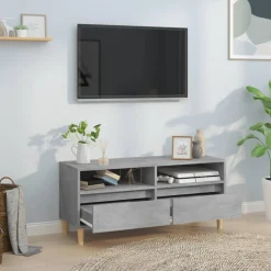 vidaXL Tv-meubel 100x34,5x44,5 cm bewerkt hout betongrijs