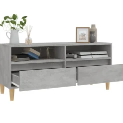 vidaXL Tv-meubel 100x34,5x44,5 cm bewerkt hout betongrijs