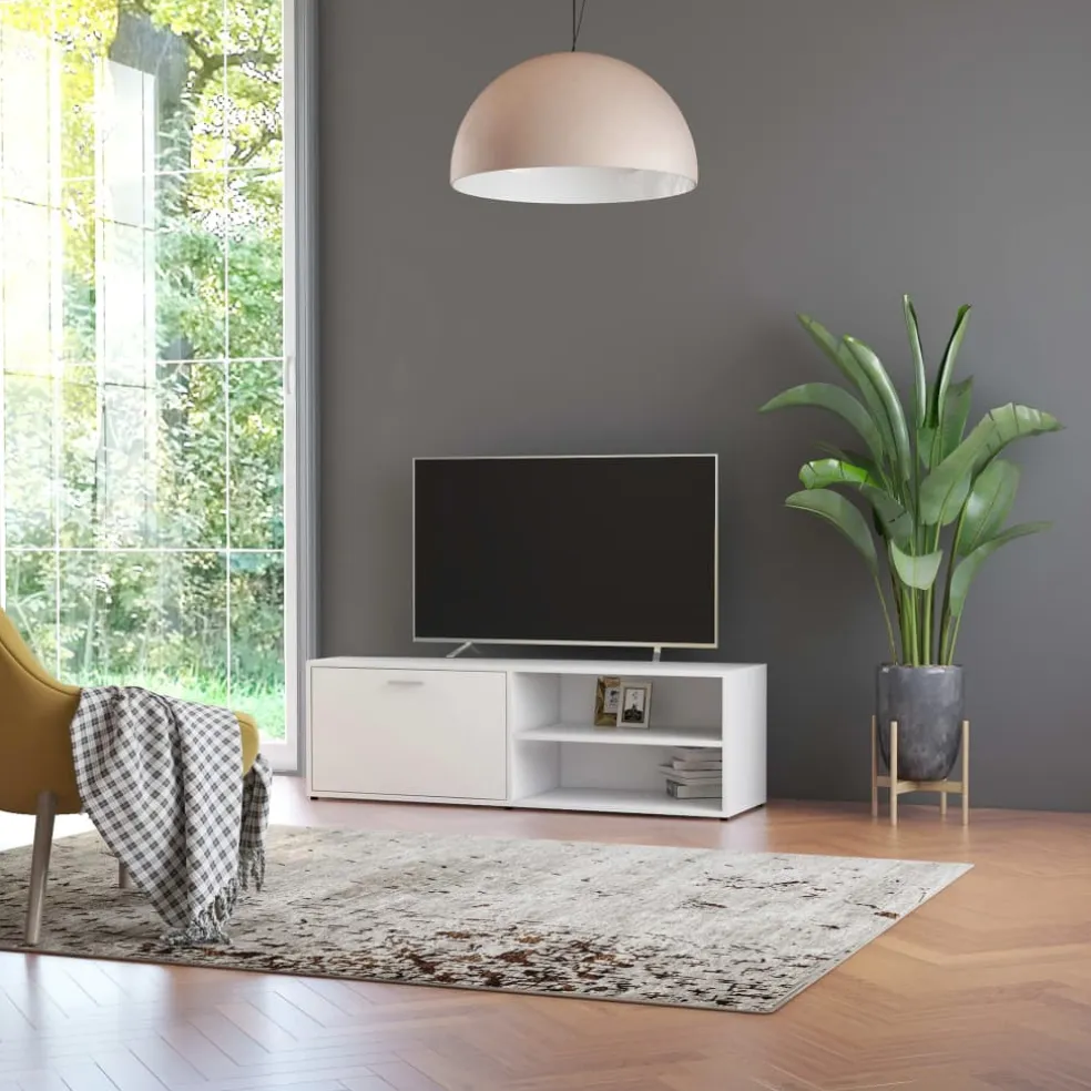 vidaXL Tv-meubel 100x35x40 cm bewerkt hout bruin eikenkleur