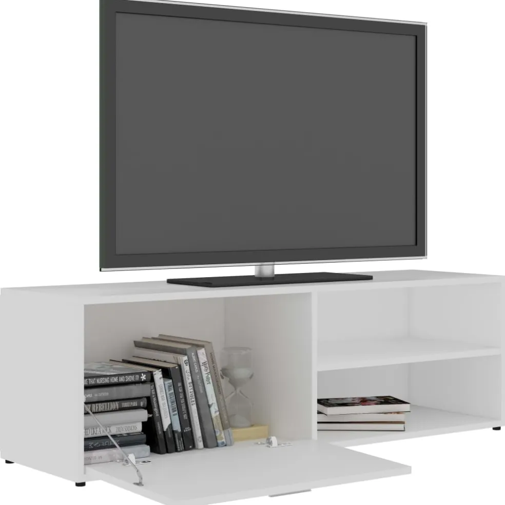 vidaXL Tv-meubel 100x35x40 cm bewerkt hout bruin eikenkleur
