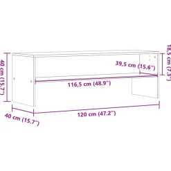 vidaXL Tv-meubel 120x40x40 cm bewerkt hout gerookt eikenkleurig
