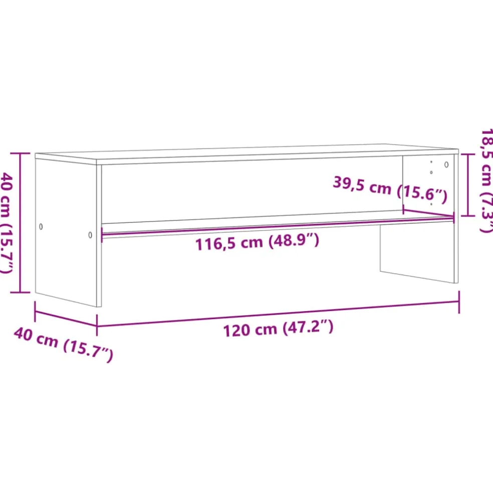 vidaXL Tv-meubel 120x40x40 cm bewerkt hout gerookt eikenkleurig