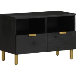 vidaXL Tv-meubel 70x33x46 cm bewerkt hout zwart