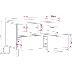 vidaXL Tv-meubel 70x33x46 cm bewerkt hout zwart