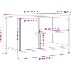 vidaXL Tv-meubel 80x40x50 cm bewerkt hout sonoma eikenkleurig