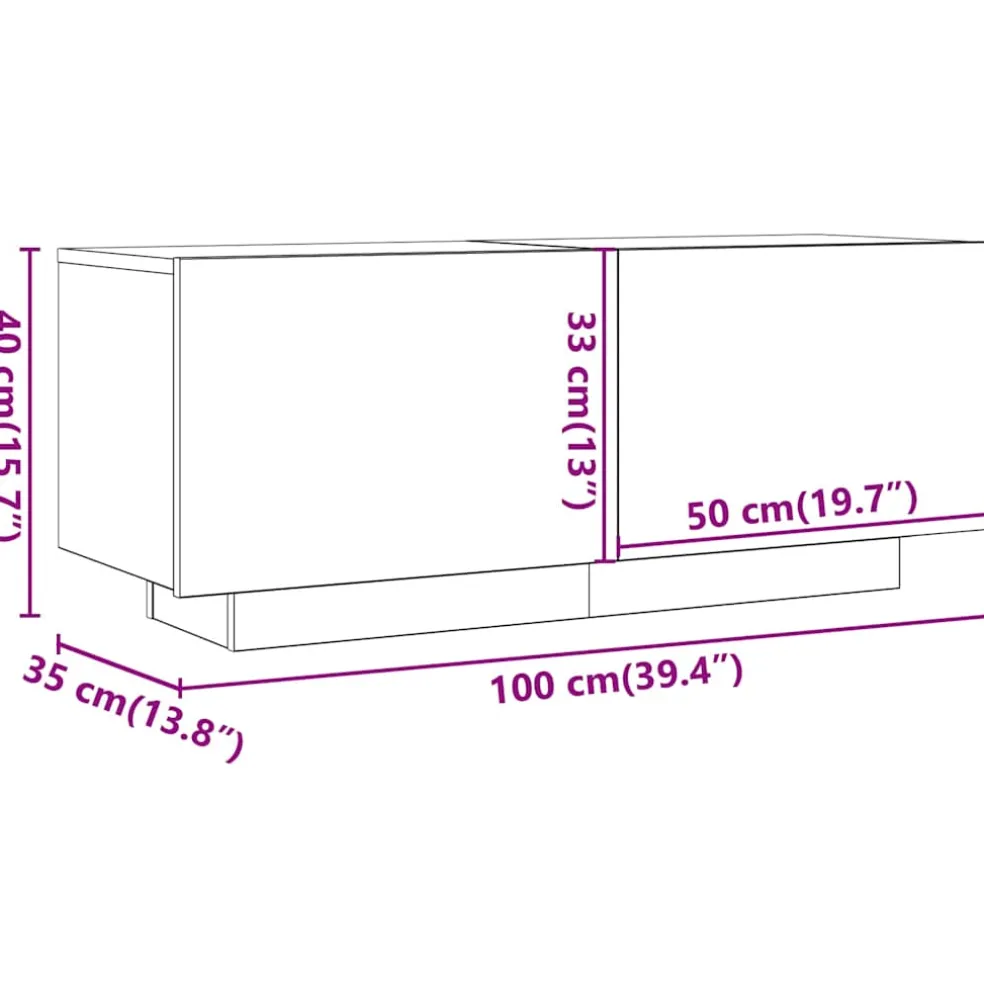 vidaXL Tv-meubel 100x35x40 cm bewerkt hout sonoma eikenkleurig