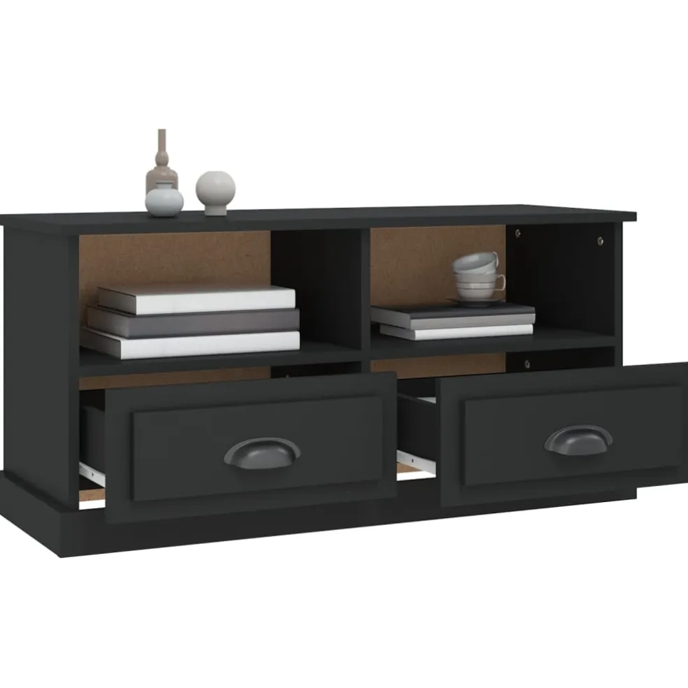 vidaXL Tv-meubel 93x35,5x45 cm bewerkt hout zwart