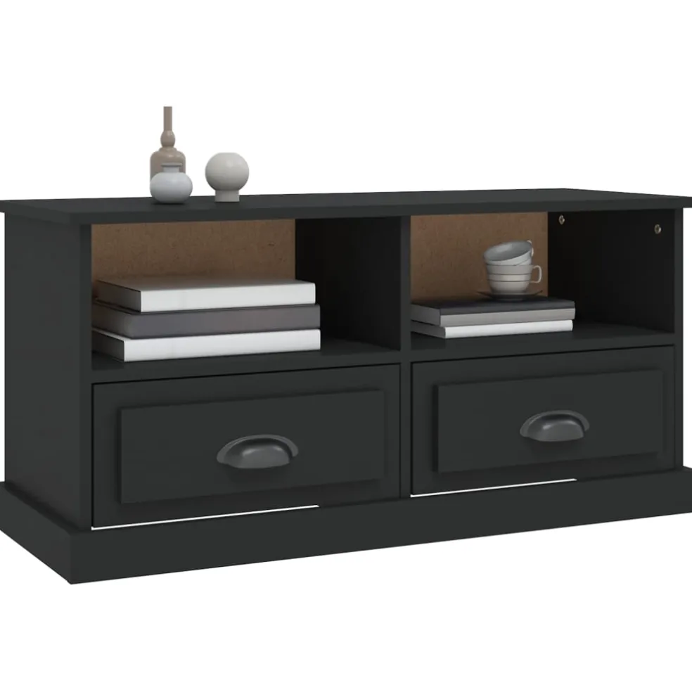 vidaXL Tv-meubel 93x35,5x45 cm bewerkt hout zwart