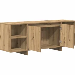 vidaXL Tv-meubel 130x35x50 cm bewerkt hout artisanaal eikenkleur