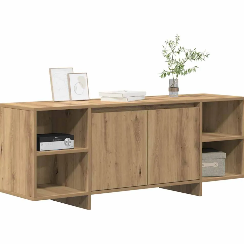 vidaXL Tv-meubel 130x35x50 cm bewerkt hout artisanaal eikenkleur