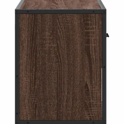 vidaXL Tv-meubel 60x31x39,5 cm bewerkt hout metaal bruin eikenkleurig