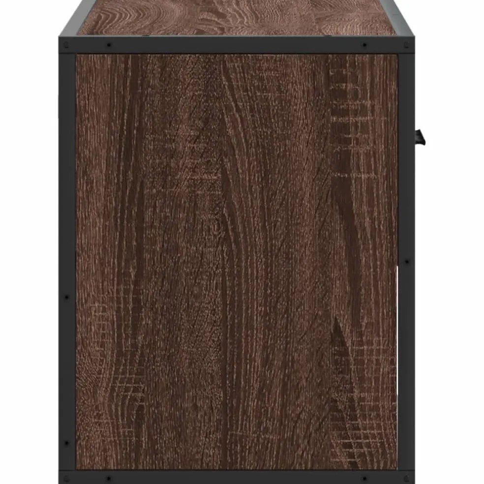 vidaXL Tv-meubel 60x31x39,5 cm bewerkt hout metaal bruin eikenkleurig