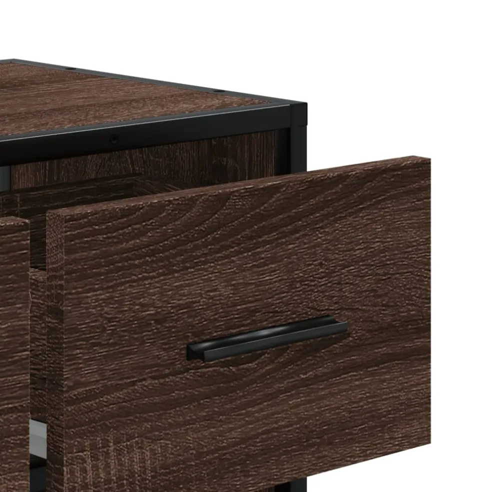 vidaXL Tv-meubel 60x31x39,5 cm bewerkt hout metaal bruin eikenkleurig