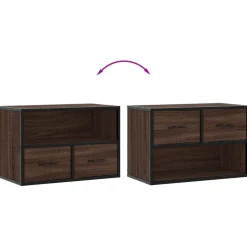 vidaXL Tv-meubel 60x31x39,5 cm bewerkt hout metaal bruin eikenkleurig