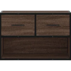 vidaXL Tv-meubel 60x31x39,5 cm bewerkt hout metaal bruin eikenkleurig