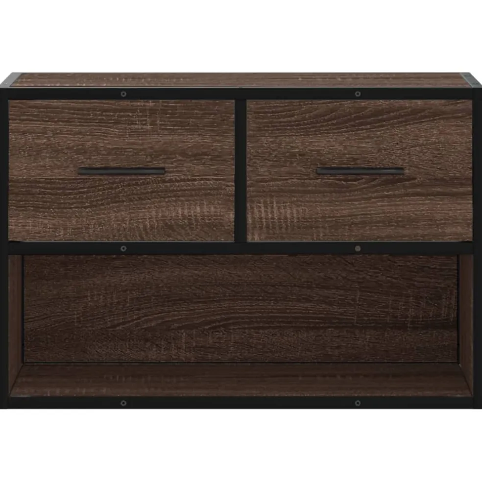 vidaXL Tv-meubel 60x31x39,5 cm bewerkt hout metaal bruin eikenkleurig