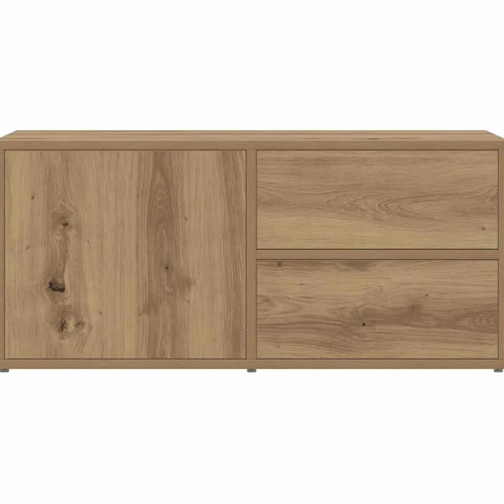 vidaXL Tv-meubel 80x34x35,5 cm bewerkt hout artisanaal eikenkleur