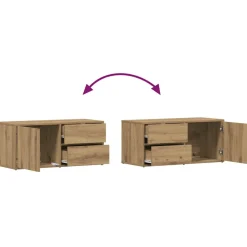 vidaXL Tv-meubel 80x34x35,5 cm bewerkt hout artisanaal eikenkleur