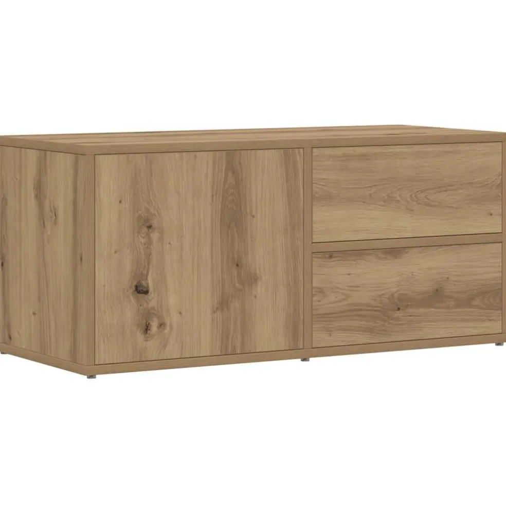 vidaXL Tv-meubel 80x34x35,5 cm bewerkt hout artisanaal eikenkleur