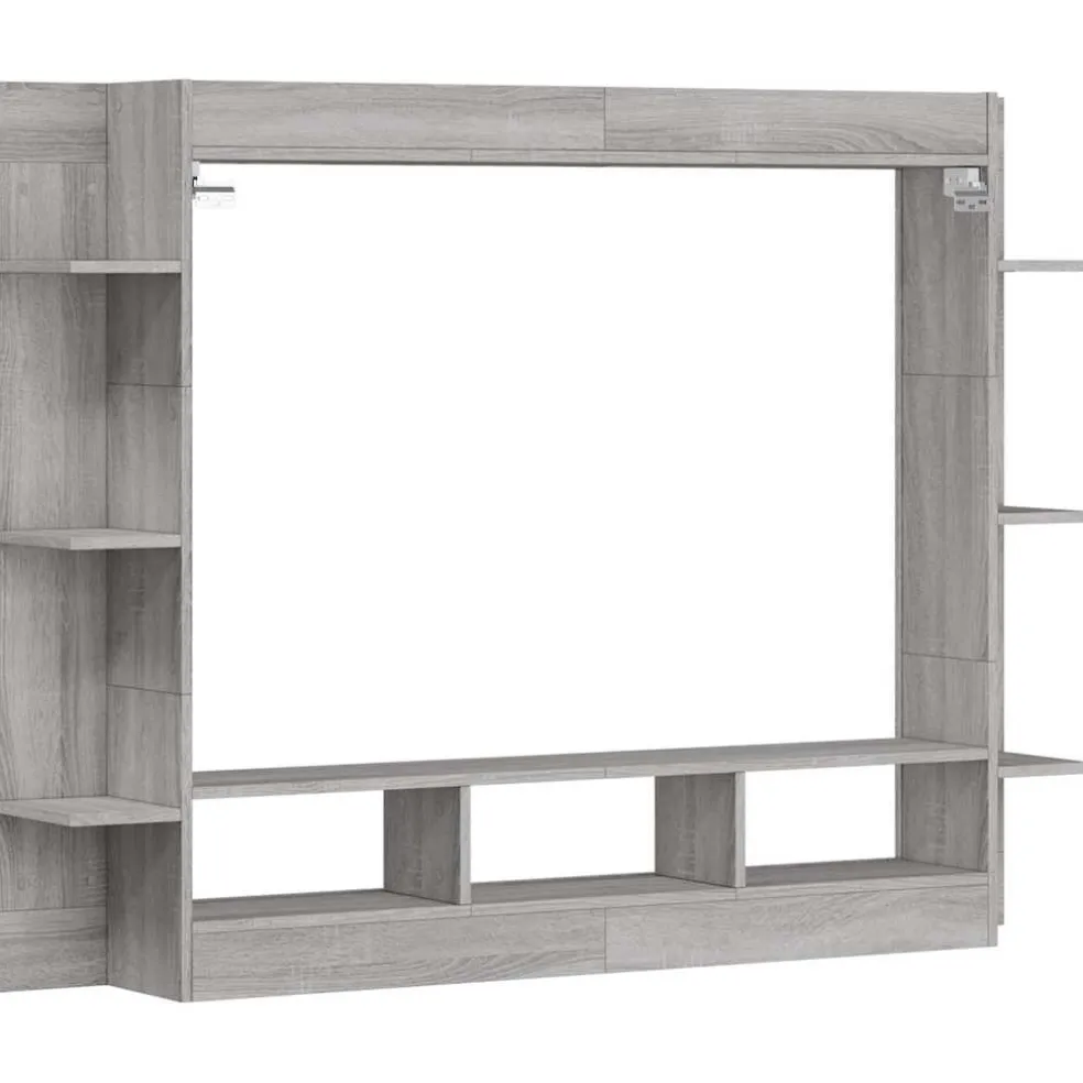 vidaXL Tv-meubel 152x22x113 cm bewerkt hout grijs sonoma eikenkleurig