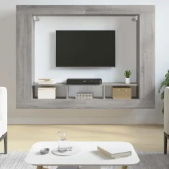 vidaXL Tv-meubel 152x22x113 cm bewerkt hout grijs sonoma eikenkleurig