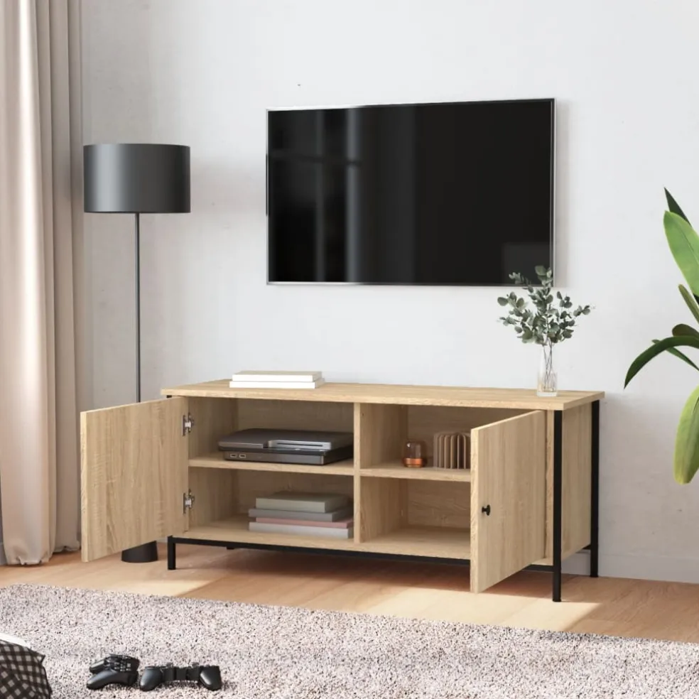 vidaXL Tv-meubel 102x35x45 cm bewerkt hout sonoma eikenkleurig