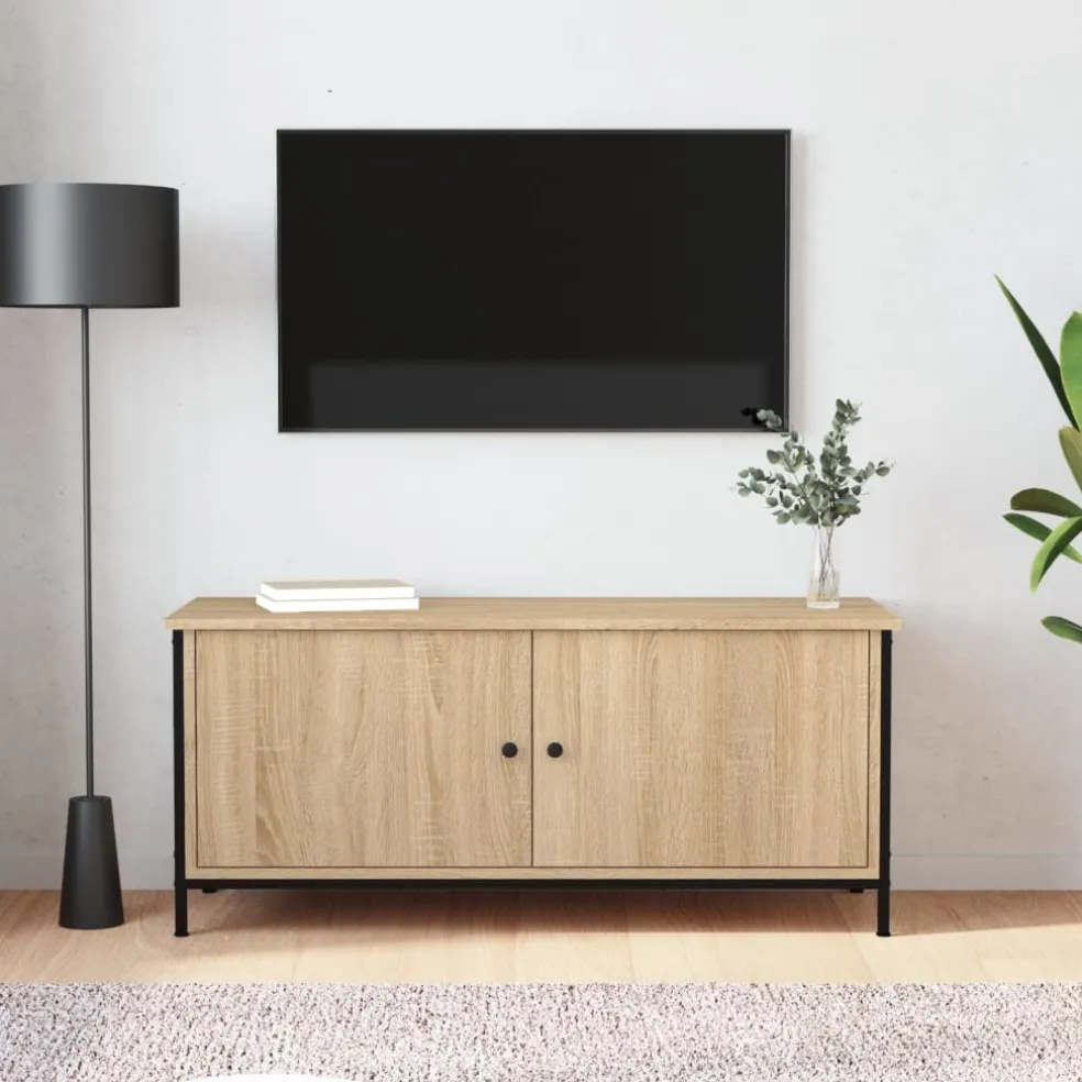 vidaXL Tv-meubel 102x35x45 cm bewerkt hout sonoma eikenkleurig