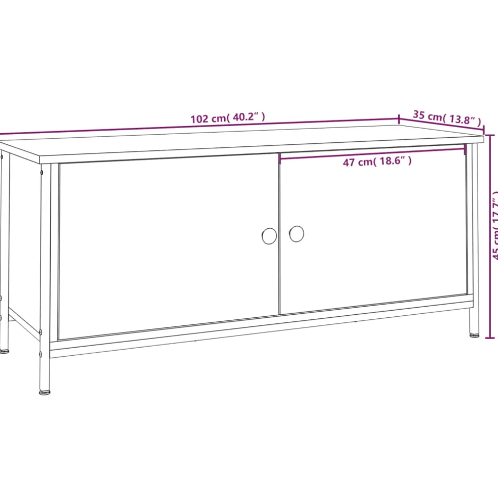 vidaXL Tv-meubel 102x35x45 cm bewerkt hout sonoma eikenkleurig