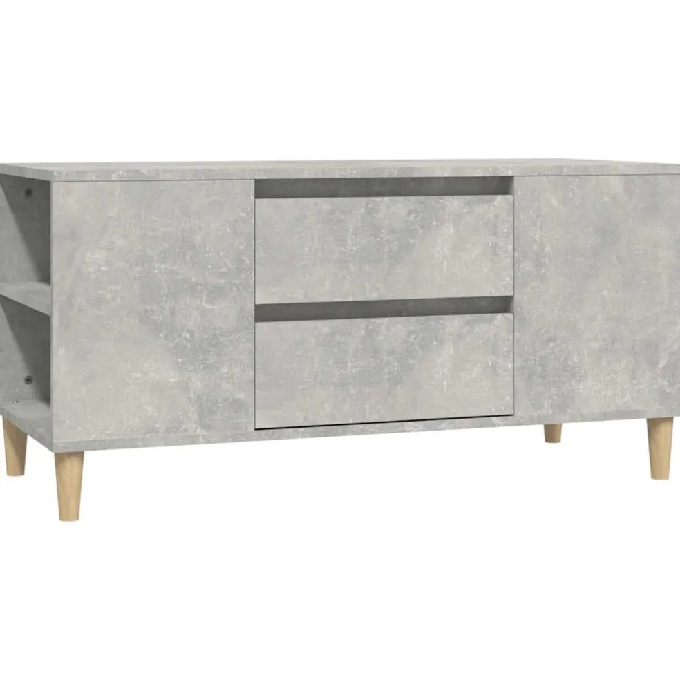 vidaXL Tv-meubel 102x44,5x50 cm bewerkt hout betongrijs