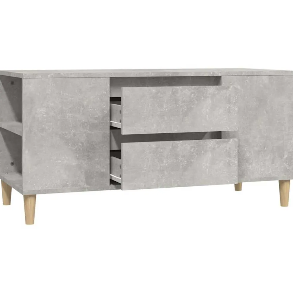 vidaXL Tv-meubel 102x44,5x50 cm bewerkt hout betongrijs
