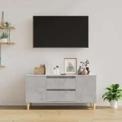 vidaXL Tv-meubel 102x44,5x50 cm bewerkt hout betongrijs