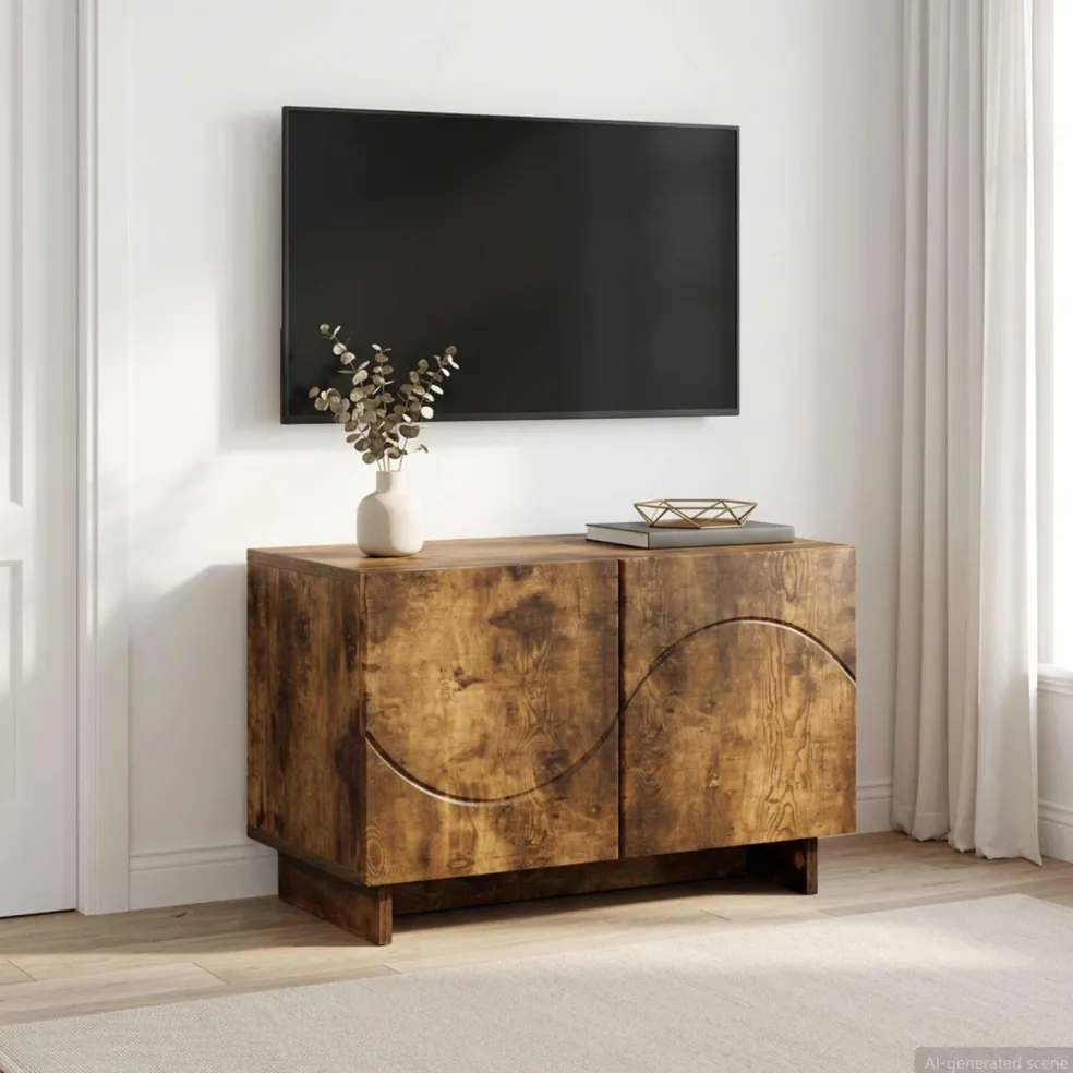 vidaXL tv-meubel 60 x 34.5 x 40 cm Gerookt eiken Bewerkt hout