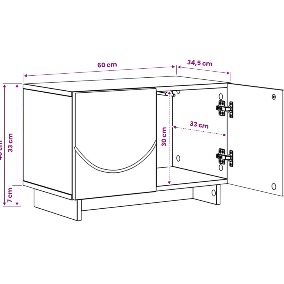 vidaXL tv-meubel 60 x 34.5 x 40 cm Gerookt eiken Bewerkt hout