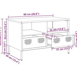vidaXL Tv-meubel 68x39x43,5 cm koudgewalst staal zwart