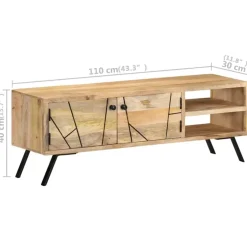 vidaXL Tv-meubel 110x30x40 cm massief mangohout